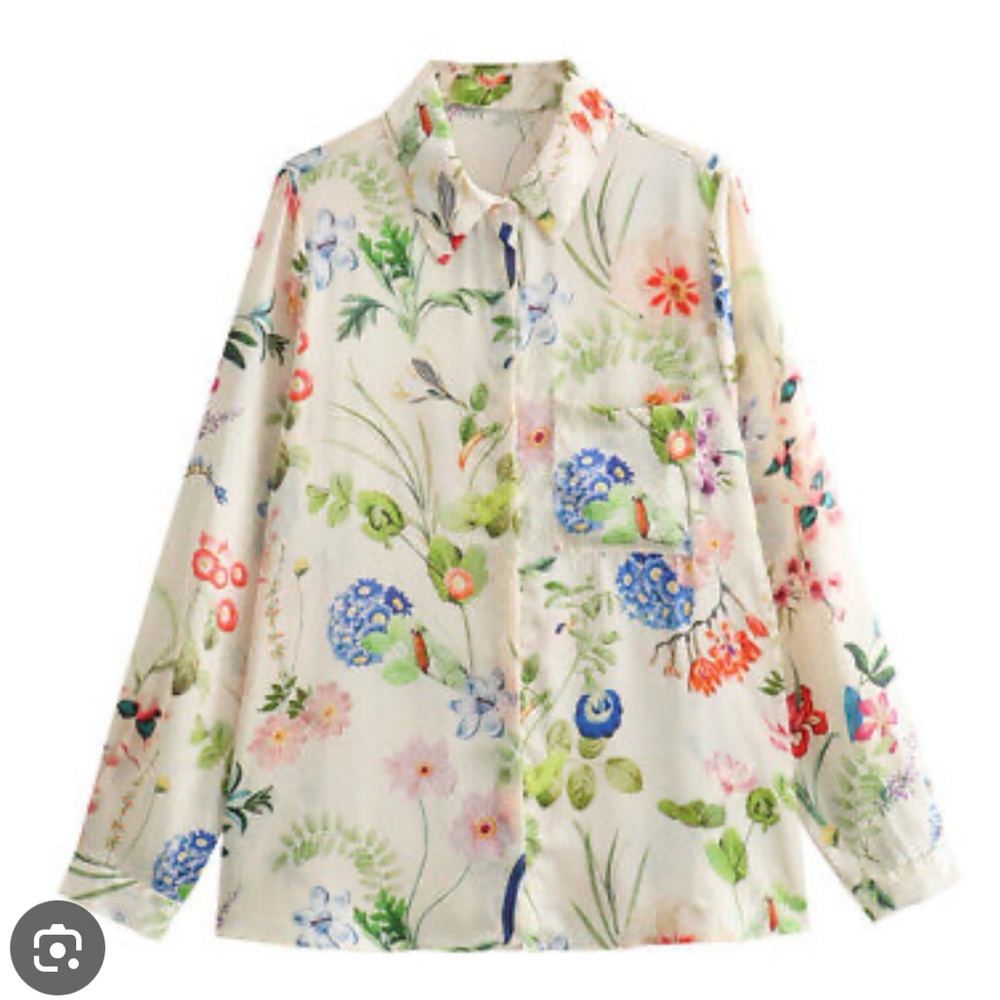Zara Cream Floral Blouse